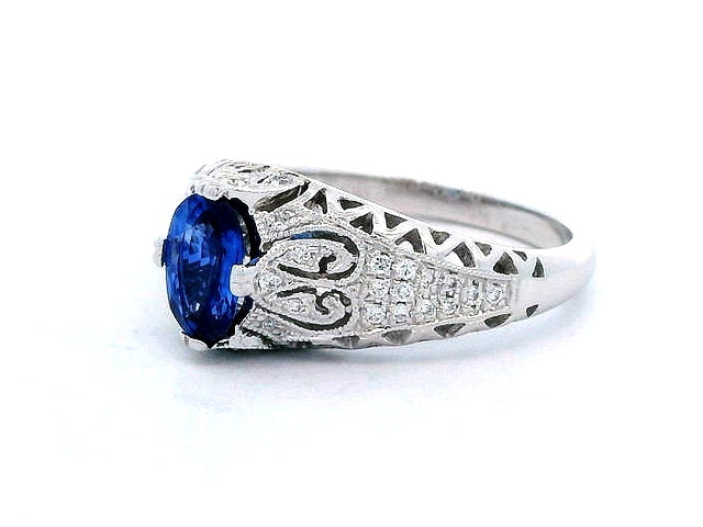 Oval Sapphire and Diamond Ring