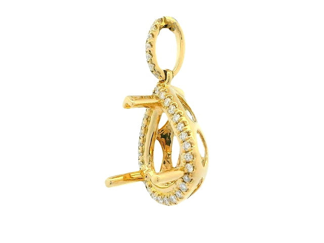 Yellow Gold Pear Pendant Mount