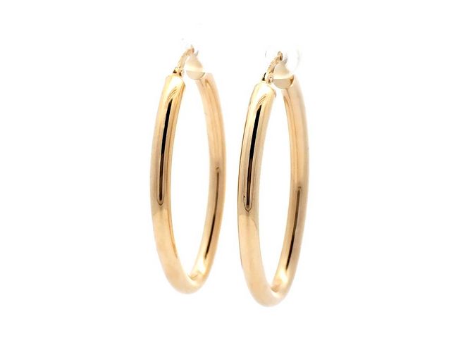 10KT Oval Hoop Earrings