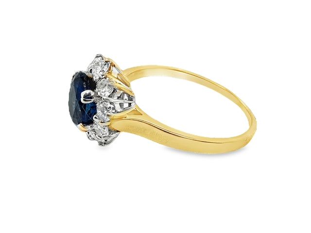 Blue Sapphire & Diamond Ring