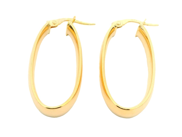 10KT Oval Hoop Earrings