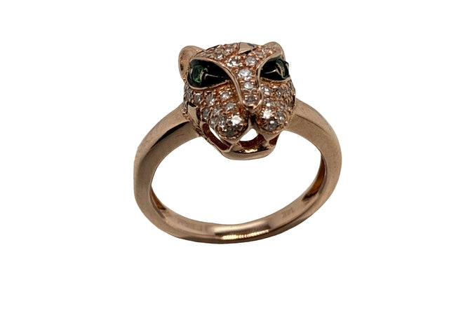 14KT Panther Head Ring by Effy