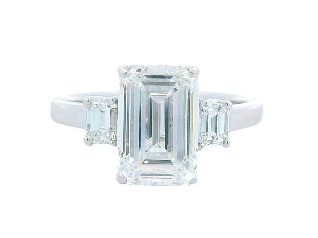Emerald Cut Trinity Ring