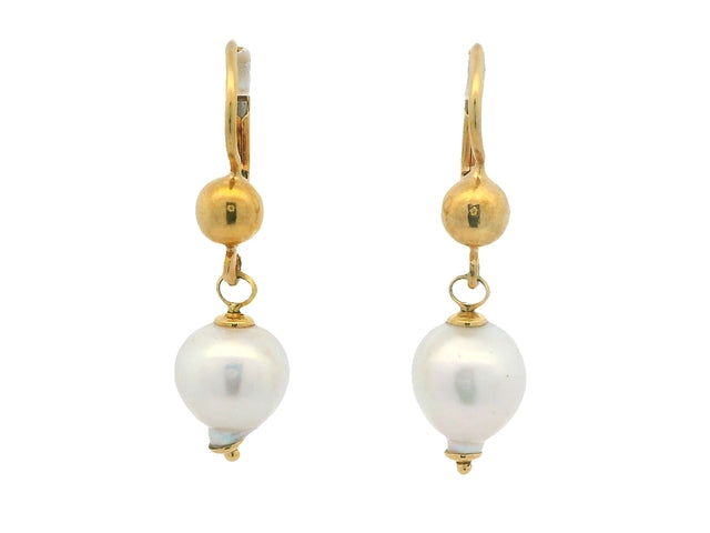 18KT Pearl Frenchback Earrings
