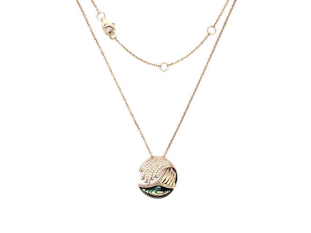 Modern Diamond Pendant with Abalone