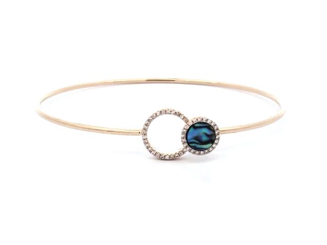 Abalone & Diamond Bangle