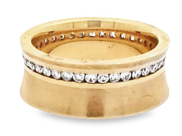 14ky Concave Diamond Eternity Band