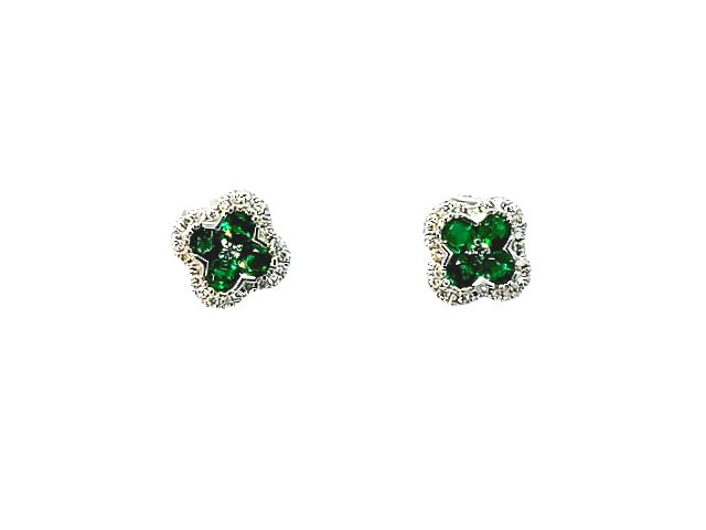 Emerald Quatrefoil Earrings
