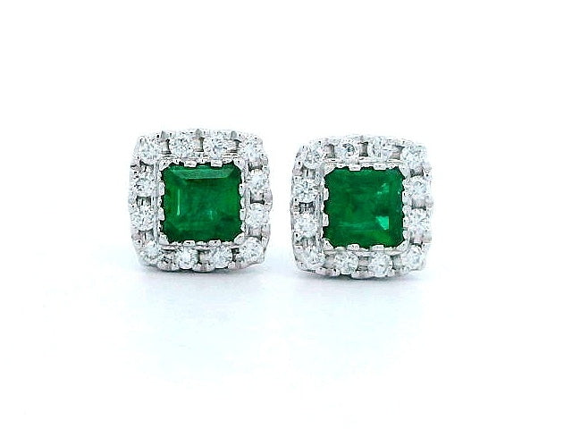 Emerald & Diamond Studs