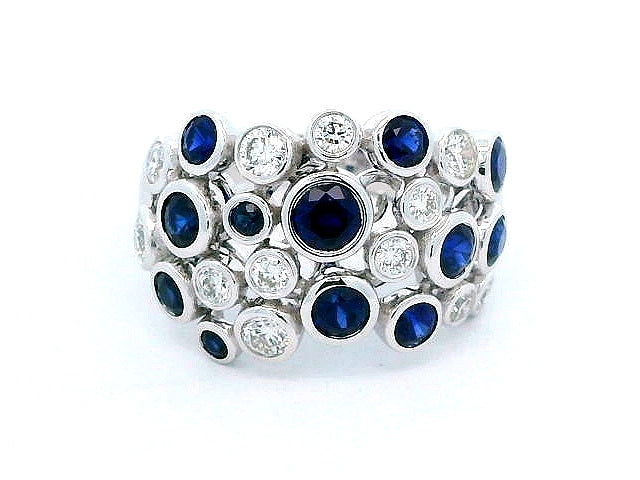 Sapphire & Diamond Bubble Ring