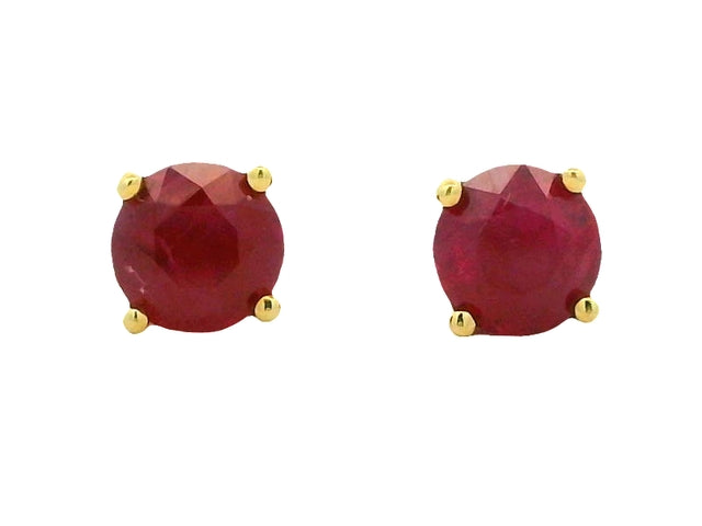 18KY Ruby Studs
