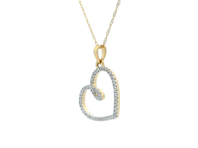 14KT Heart Pendant with Diamonds