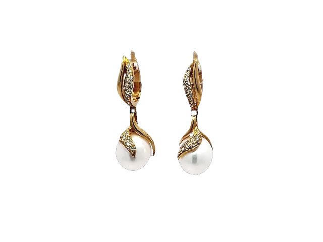 14kt .33ctw Pearl Drop Earrings
