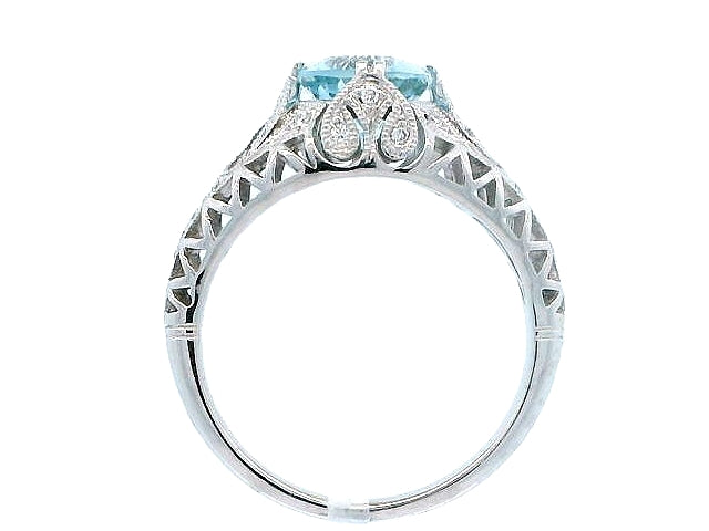 Aquamarine & Diamond Ring
