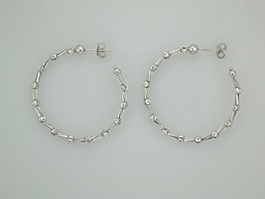 Medium White Tube Earrings