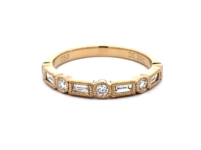 Round & Baguette Diamond Band