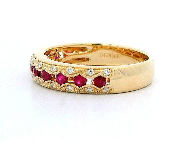 14KT Ruby & Diamond Band