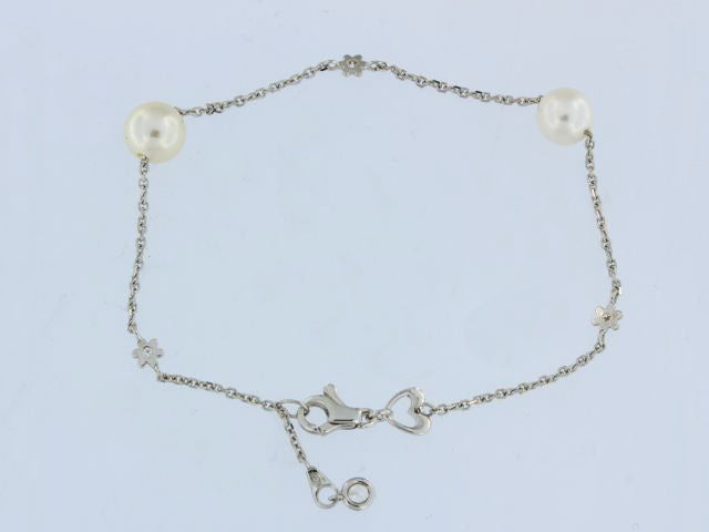 18KT Pearl Station Bracelet