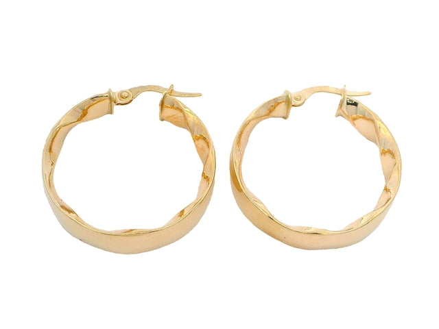 10KT Hoops With An Inside Pattern