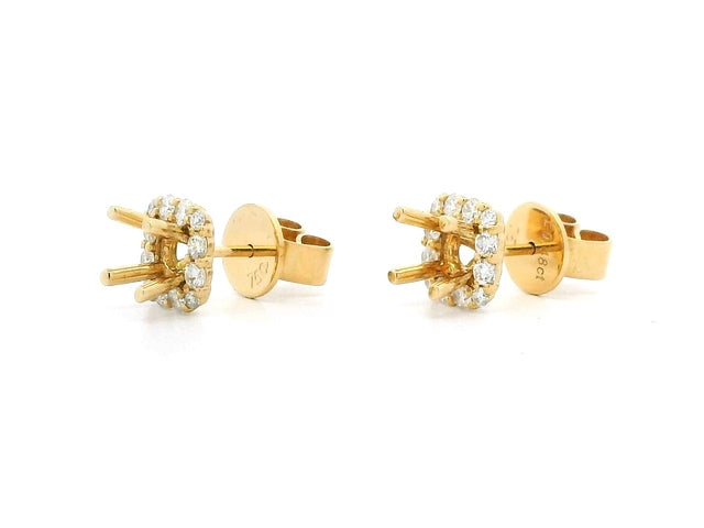 18KT Diamond Earring Mounts