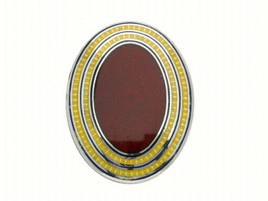 Maroon & Yellow Oval Cufflinks
