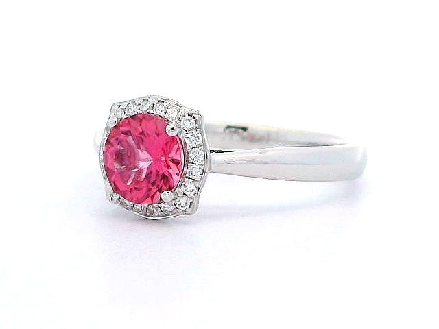 Tourmaline and Diamond Halo Ring