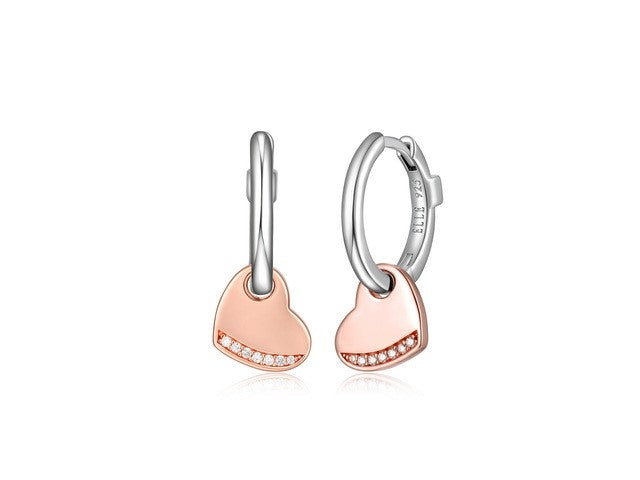 ELLE Silver Motif Hoop Earrings
