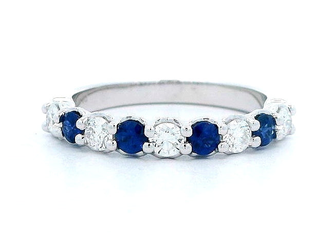 Blue Sapphire & Diamond Band