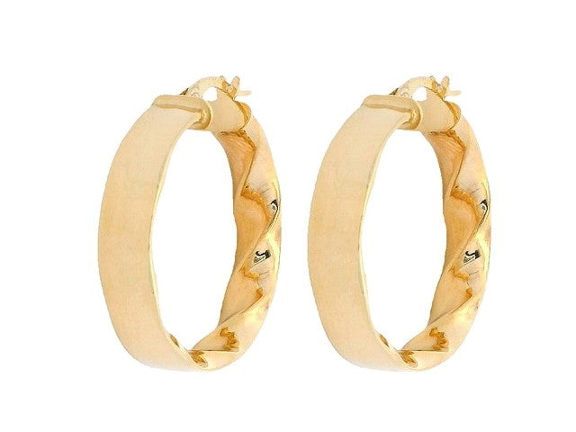 10KT Hoops With An Inside Pattern