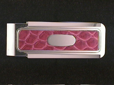 Rhodium Red Alligator Money Clip