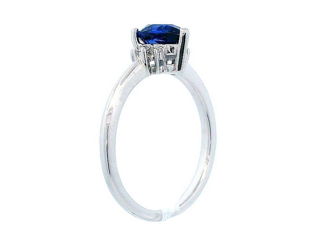 Pear Sapphire and Diamond Ring