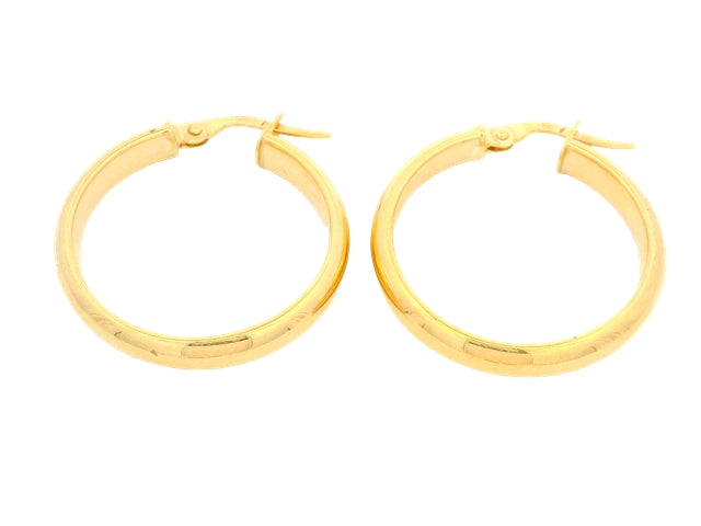 10KT Domed Profile Hoop Earrings