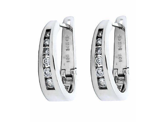 10KT Diamond Hoops