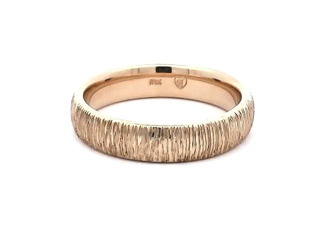 10KT Bark Finish Band