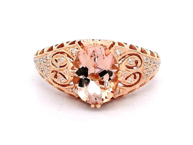 Oval Morganite & Diamond Ring