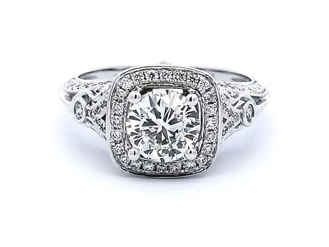 1.45 ctw Diamond Halo Engagement Ring