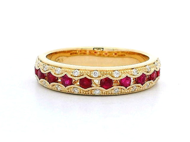 14KT Ruby & Diamond Band