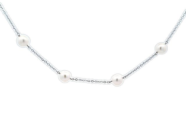 Tin Cup Pearl Necklace