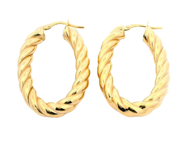 10KT Oval Hoops