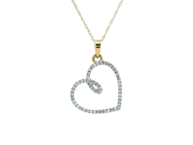 14KT Heart Pendant with Diamonds