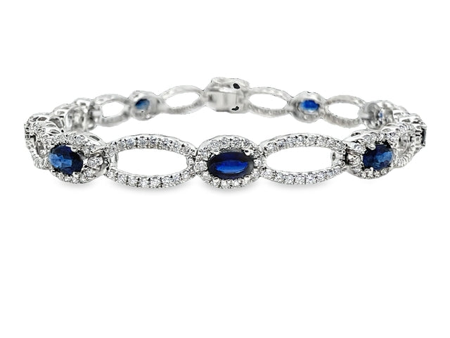 Blue Sapphire & Diamond Bracelet