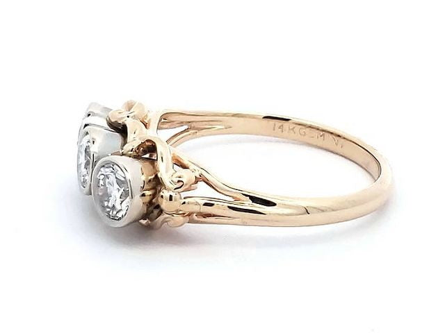 14kwy .80ctw Trinity Style Ring