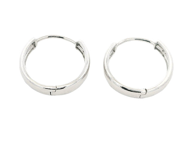 14KT White Huggie Earrings