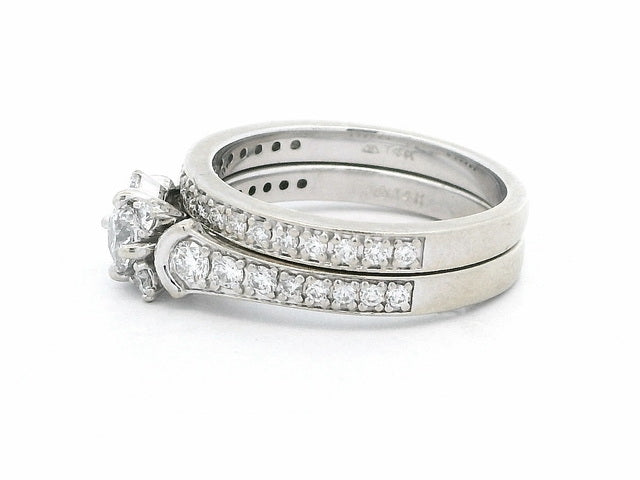 14KT Diamond Engagement Ring and Matching Wedding Band