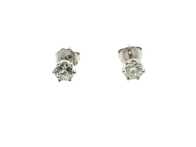 14 Karat White Gold Diamond Studs