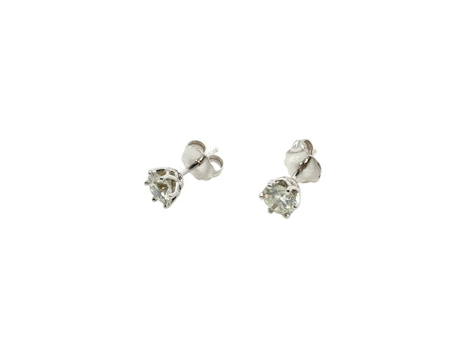 14 Karat White Gold Diamond Studs