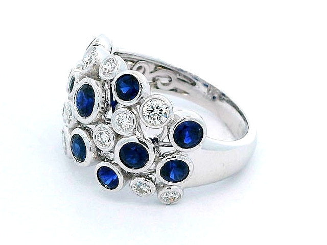 Sapphire & Diamond Bubble Ring
