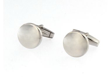 Round Silver Cufflinks
