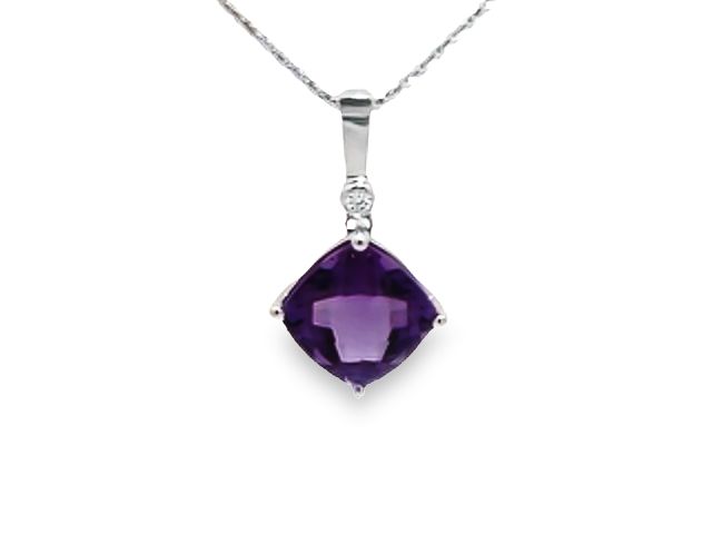 14kt Amethyst Diamond Pendant