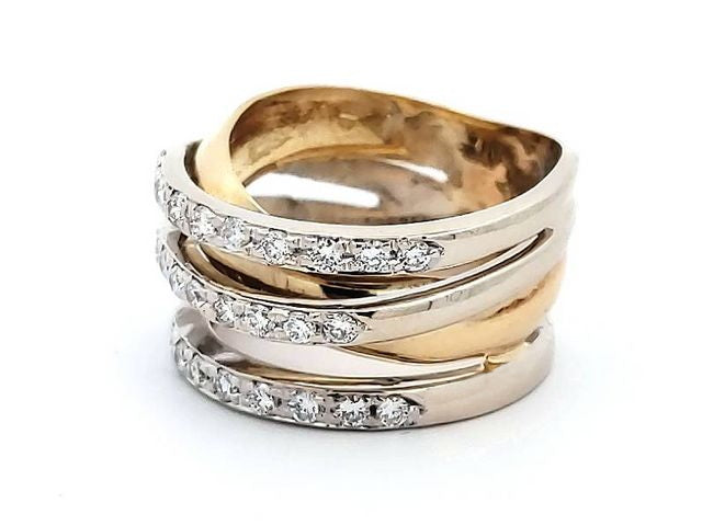 Fancy Crossover Diamond Ring